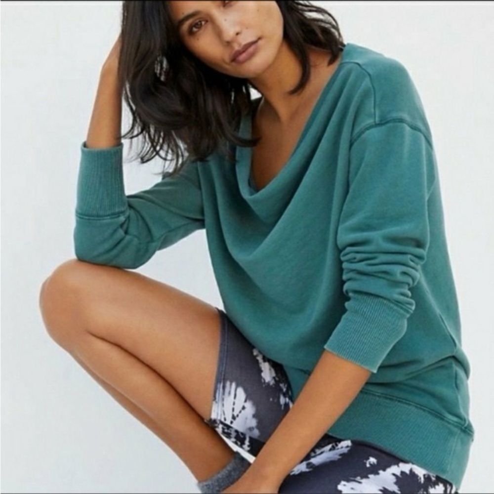 Pilcro Anthropologie Donna Tunic Sweater Cotton Oversized XS Wide Neck